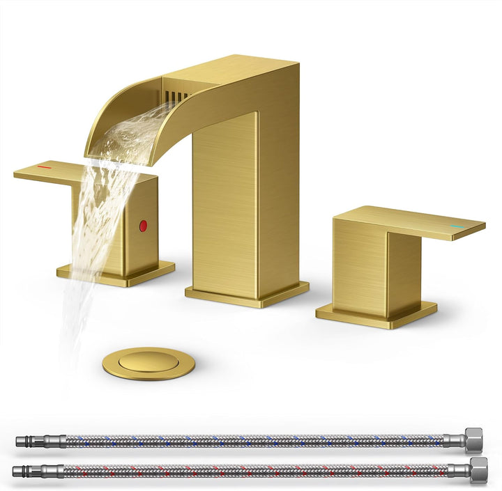 Redhoumy™ Brushed Gold Waterfall Bathroom Faucet