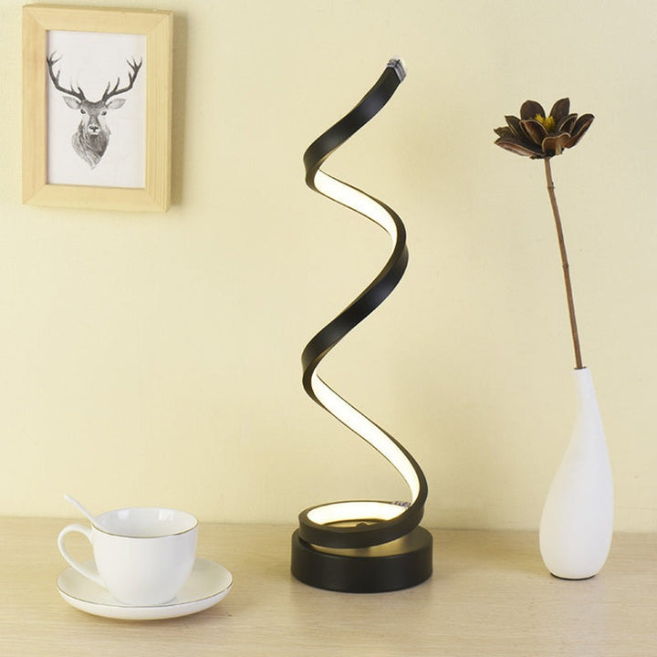Spiral Ribbon Metal Table Lamp