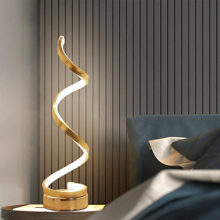 Spiral Ribbon Metal Table Lamp