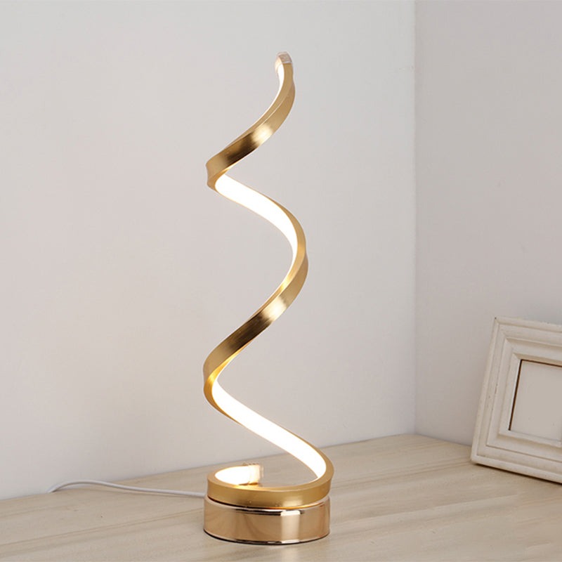 Spiral Ribbon Metal Table Lamp