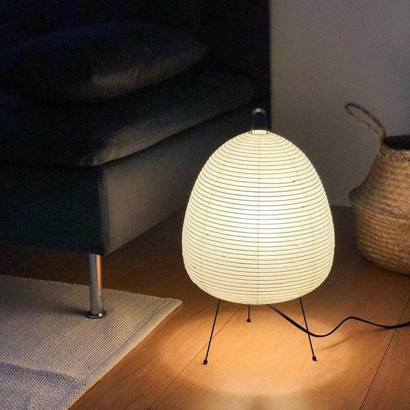 Traditional Japanese Rice Paper Lantern LED Table Lamp